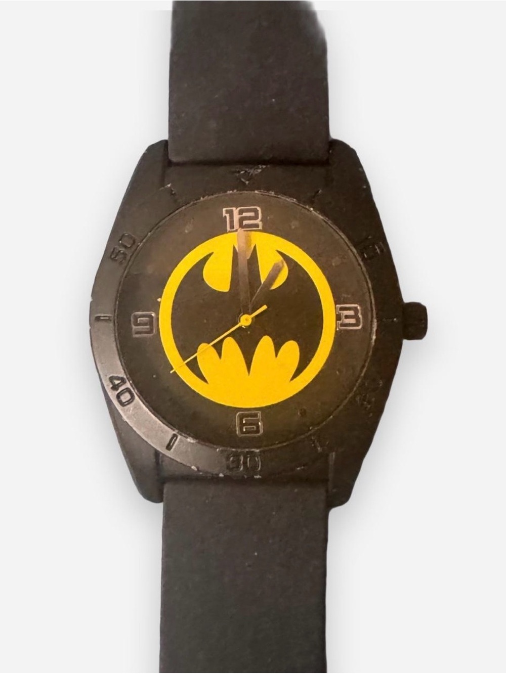 Accutime Batman DC Comics Analog Watch Black Bat Signal